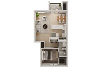 1X1 B204 floor plan