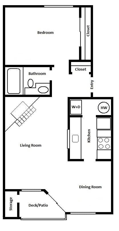1BR/1.0BA N104 floor plan