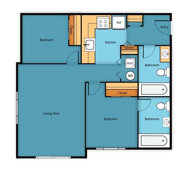 Two Bedroom Two Bath A_A103 floor plan