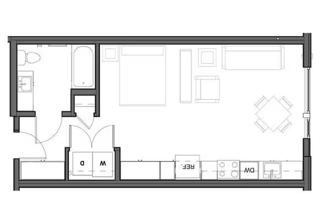 Studio B1 406 floor plan