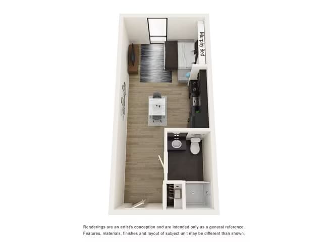 Studio, 1 Bathroom 309 floor plan