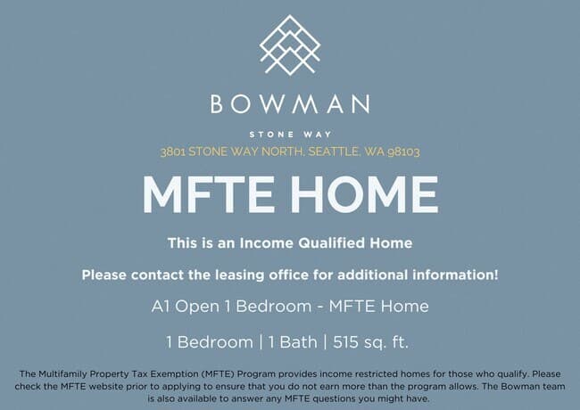 A1 Open 1 Bedroom MFTE 148 floor plan
