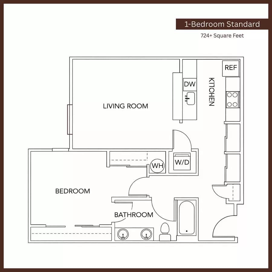 1 Bedroom Deluxe 312 floor plan