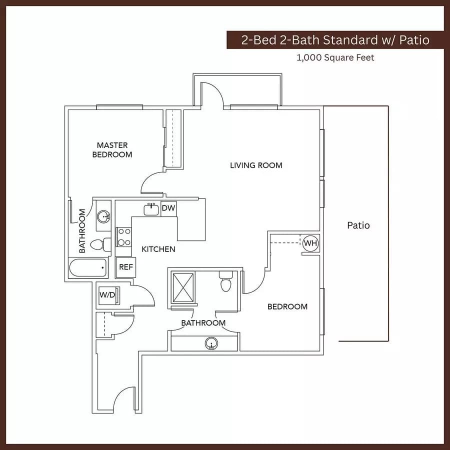 2 Bedroom 2 Bath Classic 321 floor plan