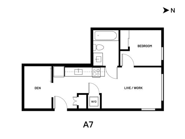 1 Bed + Den A7 705 floor plan