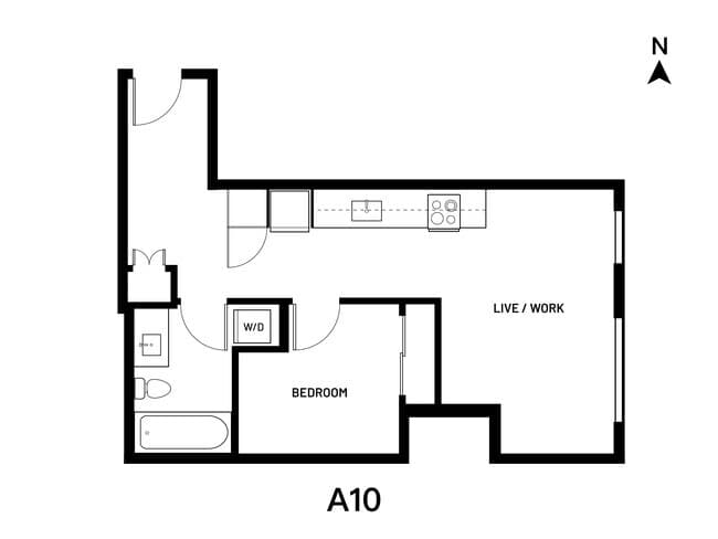 1 Bed A10 410 floor plan