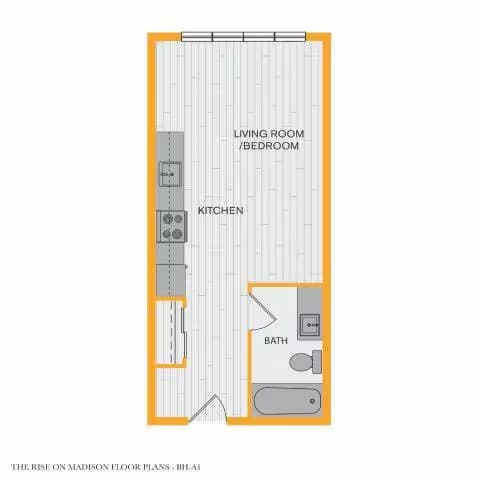 Studio 1 Bath B 50 1206 floor plan