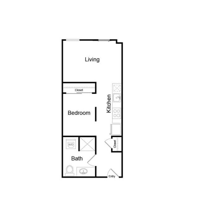 Open One Bedroom 217 floor plan