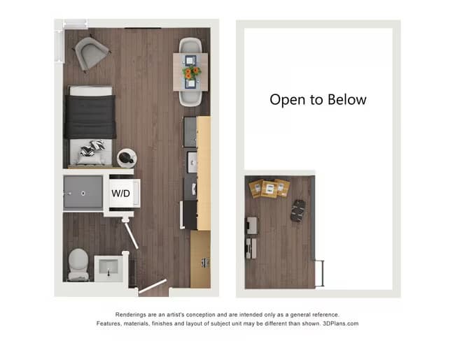 Broadway Studio with Storage Loft 804 floor plan