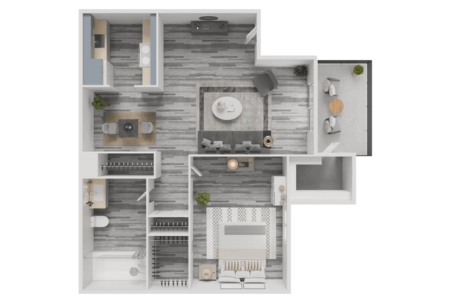 1 Bed 1 Bath L K207 floor plan