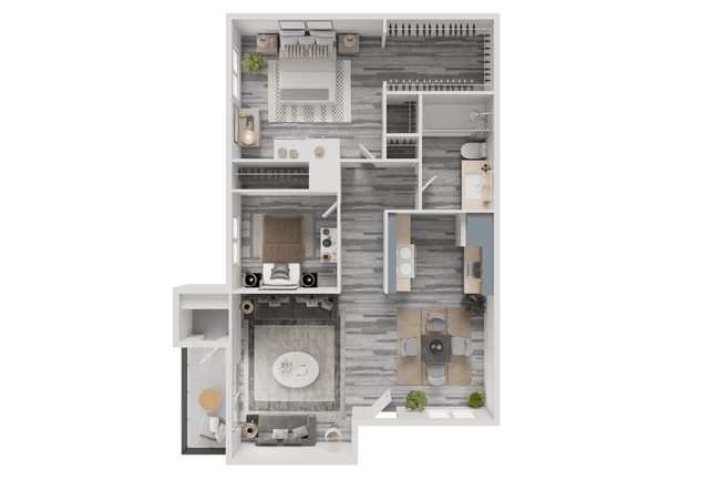 2 Bed 1 Bath C107 floor plan