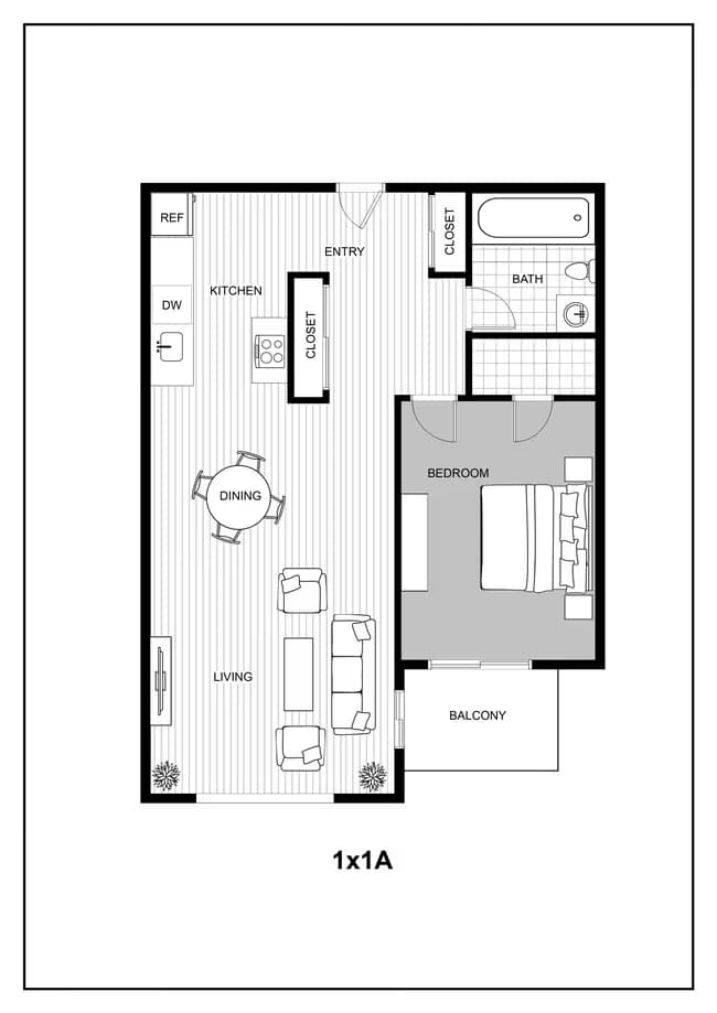 1x1 507 floor plan