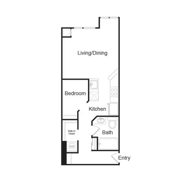 S 1.3 Open One Bedroom 531 floor plan