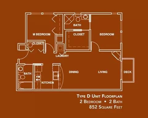 2BR/2.0BA 303 floor plan