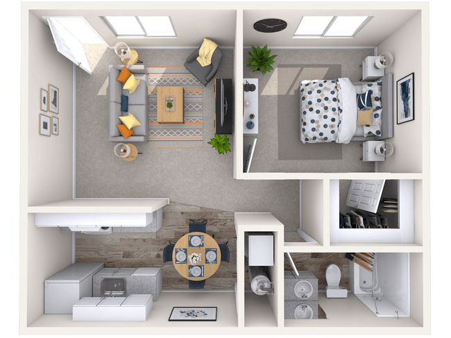 1x1 floor plan