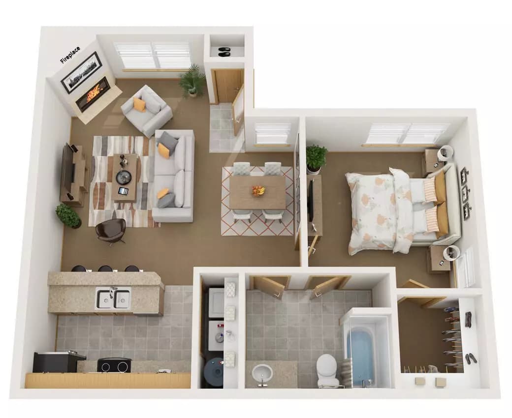 1x1 106 floor plan