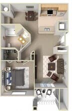1 Bed 1 Baths 304 floor plan