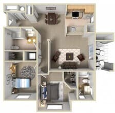 2 Bed 2 Baths 201 floor plan