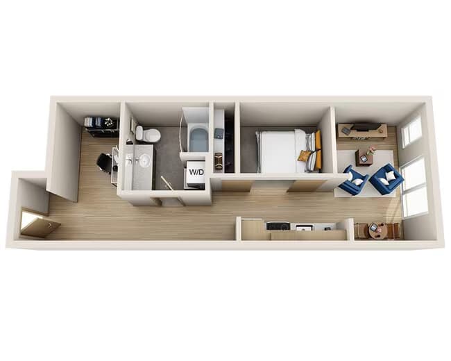 One Bedroom with Den A1AD 206 floor plan