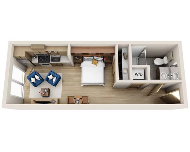 Studio E1B 217 floor plan