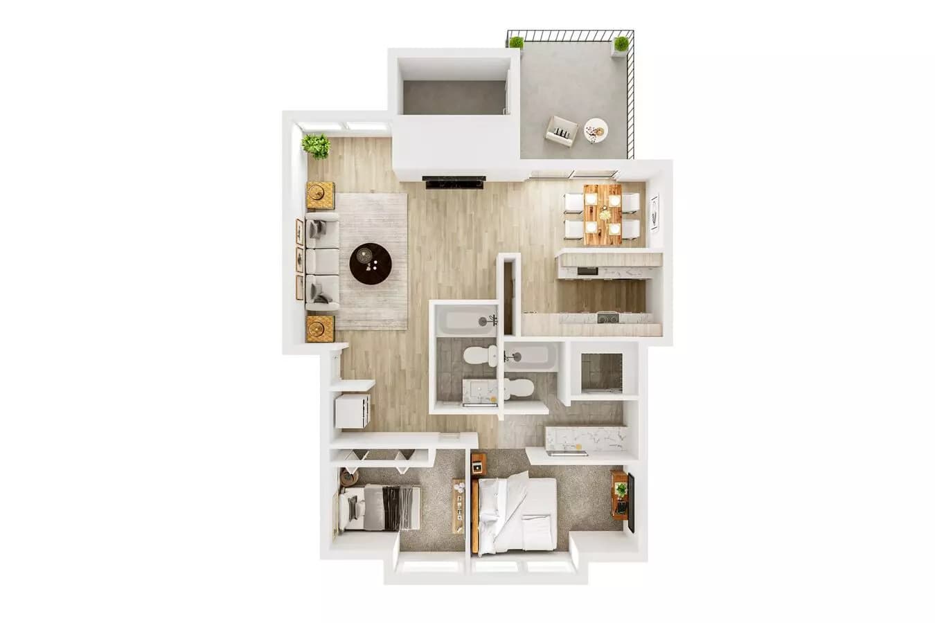 252 2X2 B -DLX 1024 floor plan