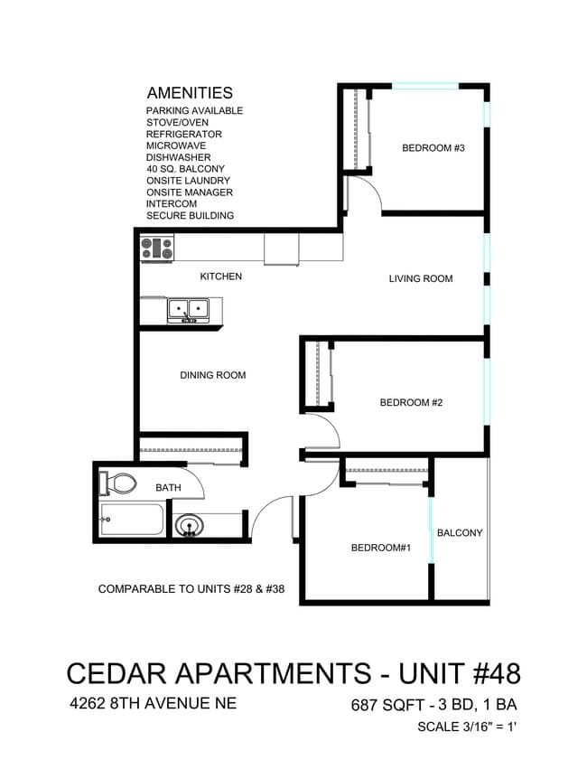 3x1 I 28 floor plan
