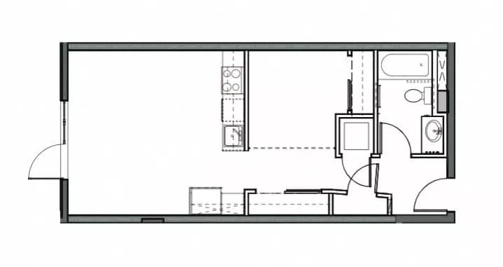 Open 1x1 K 617 floor plan