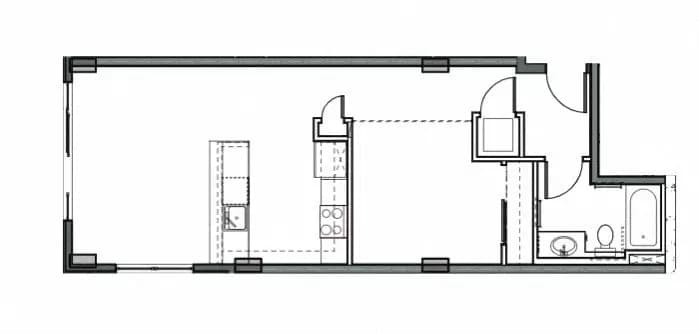 1x1 A 719 floor plan