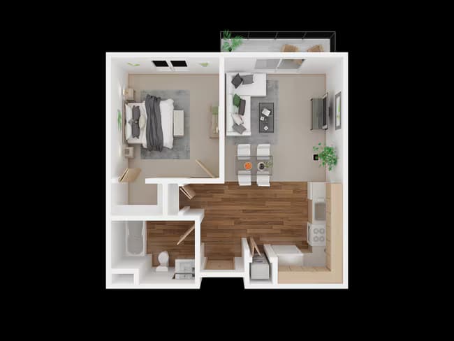 1x1B AGE 55+ 318 floor plan