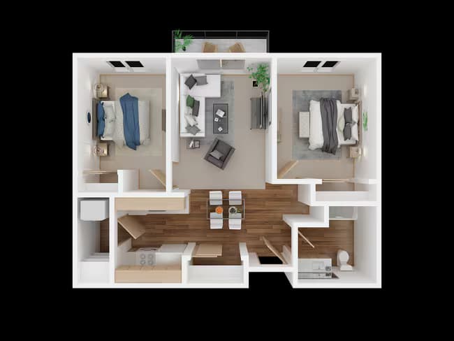 2x1A AGE 55+ 137 floor plan
