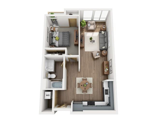 One Bedroom A1F-MMR 5-308 floor plan