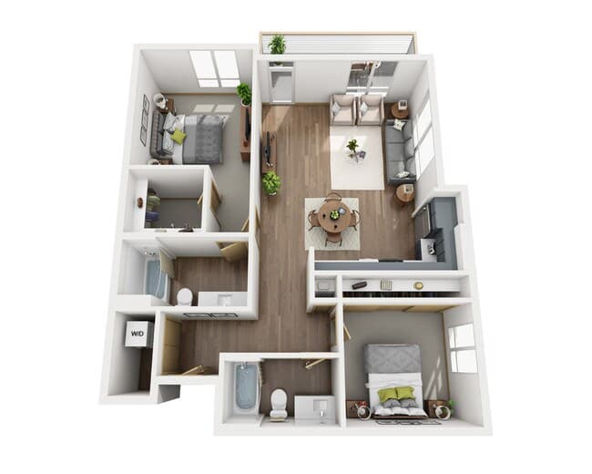 Two Bedroom B2A-1-CL1 6-207 floor plan