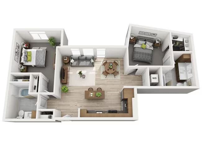 Two Bedroom B2E-CL2 B-421 floor plan