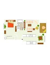 1 Bed, 1 Bath F101 floor plan