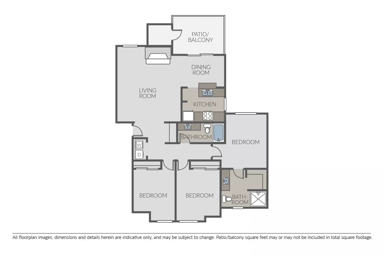 3 Bed 2 Bath L302 floor plan