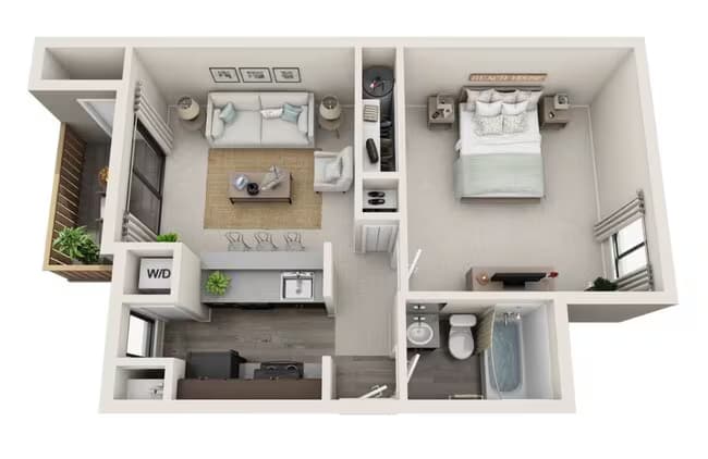 1 Bed 1 Bath A O202 floor plan