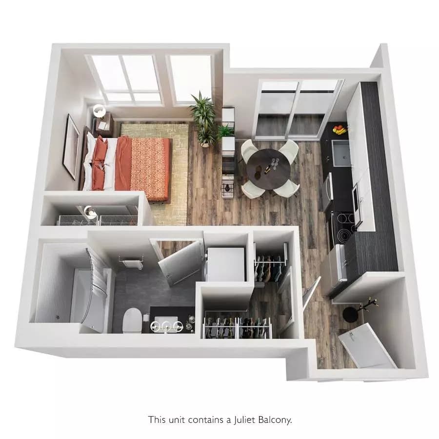 Studio A 209 floor plan