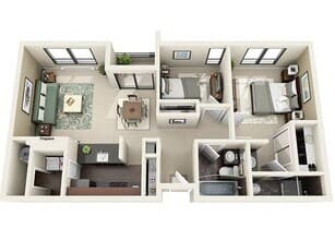 Two Bedroom F204 floor plan