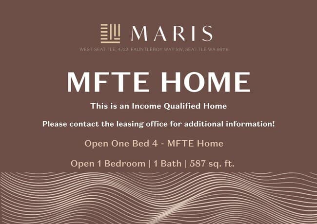 Open One Bed 4 MFTE A338 floor plan