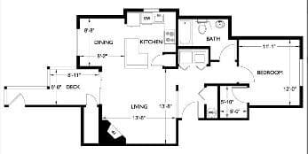 1 Bedroom M104 floor plan