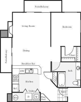 1x1 - K 806 floor plan