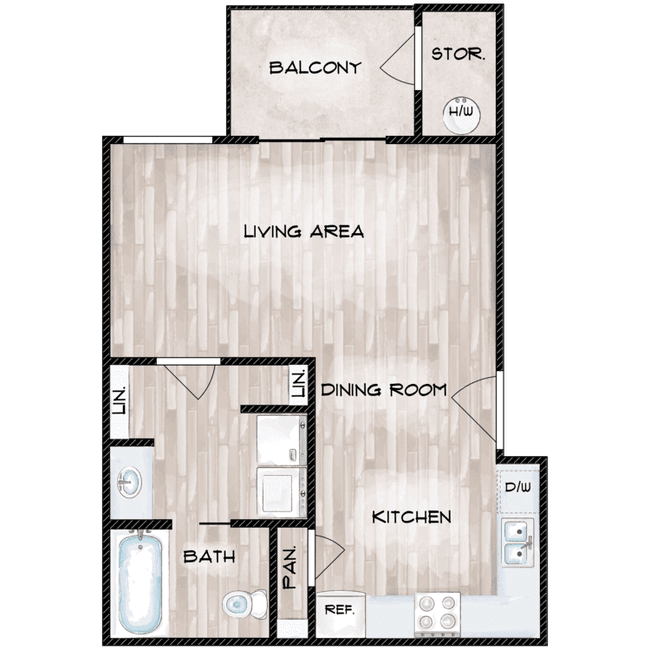 Studio 29-203 floor plan