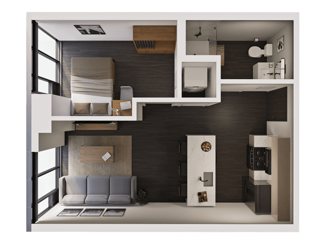 1 Bedroom B Private floor plan