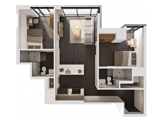 2 Bedroom A Private floor plan