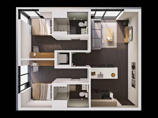 2 Bedroom Townhouse B Private floor plan