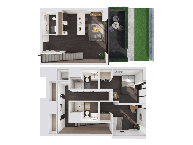 2 Bedroom Townhouse A Private floor plan