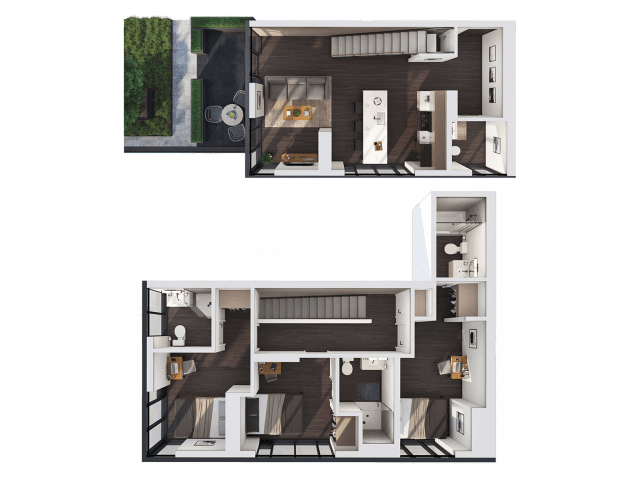3 Bedroom Townhouse A Private floor plan