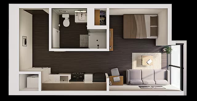 Studio B Entire floor plan