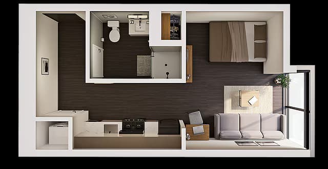 Studio Penthouse B Entire floor plan