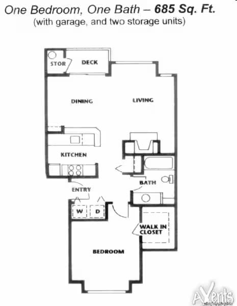 1 Bed B201 floor plan